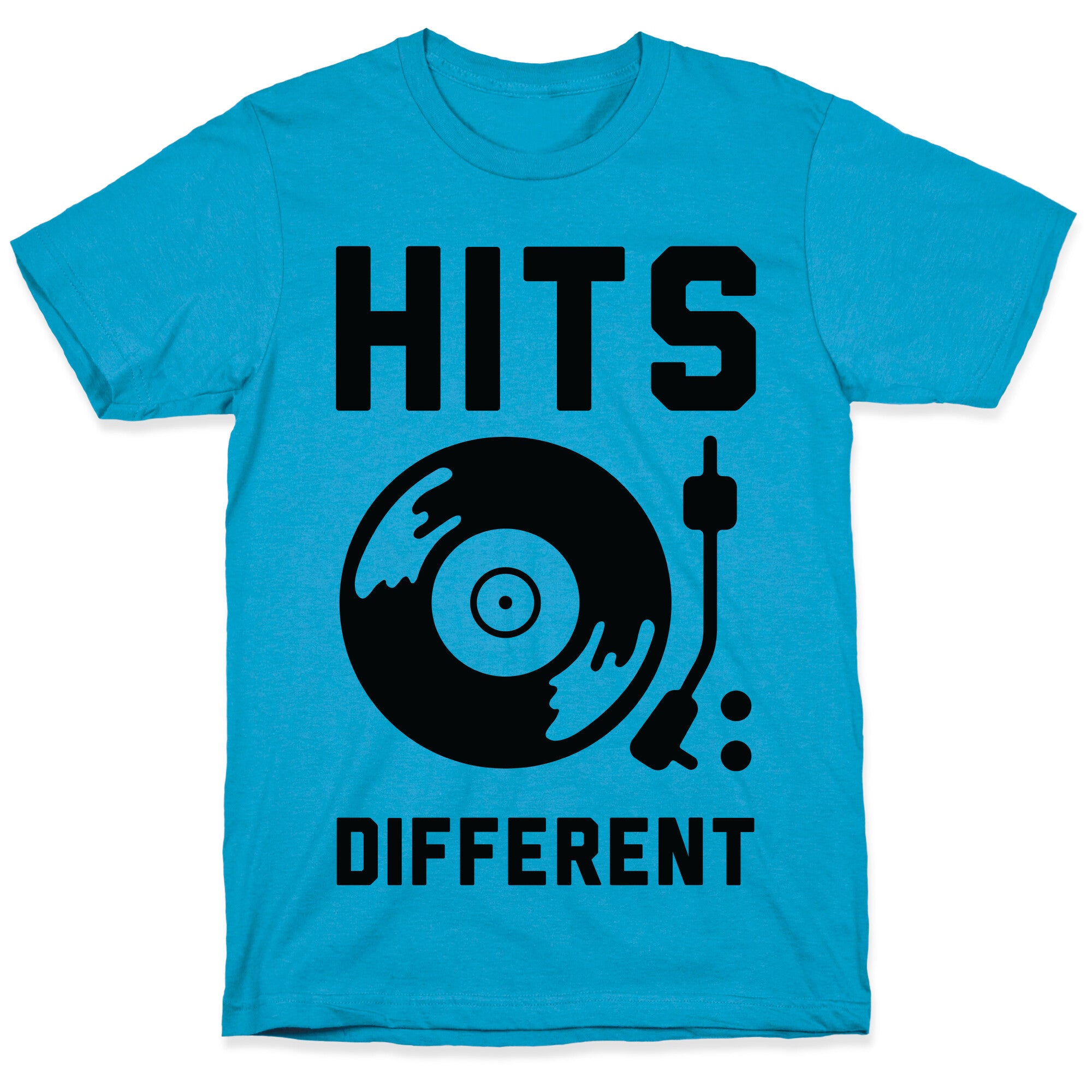 Hits Different Vinyl Record Unisex Triblend Tee