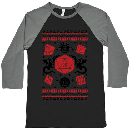 D&D Ugly Sweater Baseball Tee