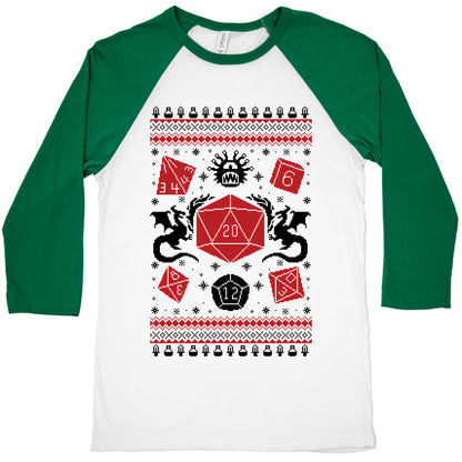 D&D Ugly Sweater Baseball Tee