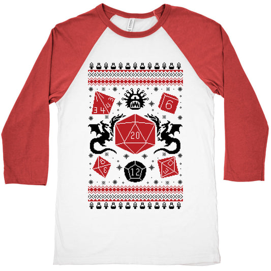 D&D Ugly Sweater Baseball Tee