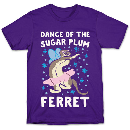 Dance of The Sugar Plum Ferret Parody White Print T-Shirt