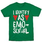 I Identify as Emo-sexual Parody White Print T-Shirt