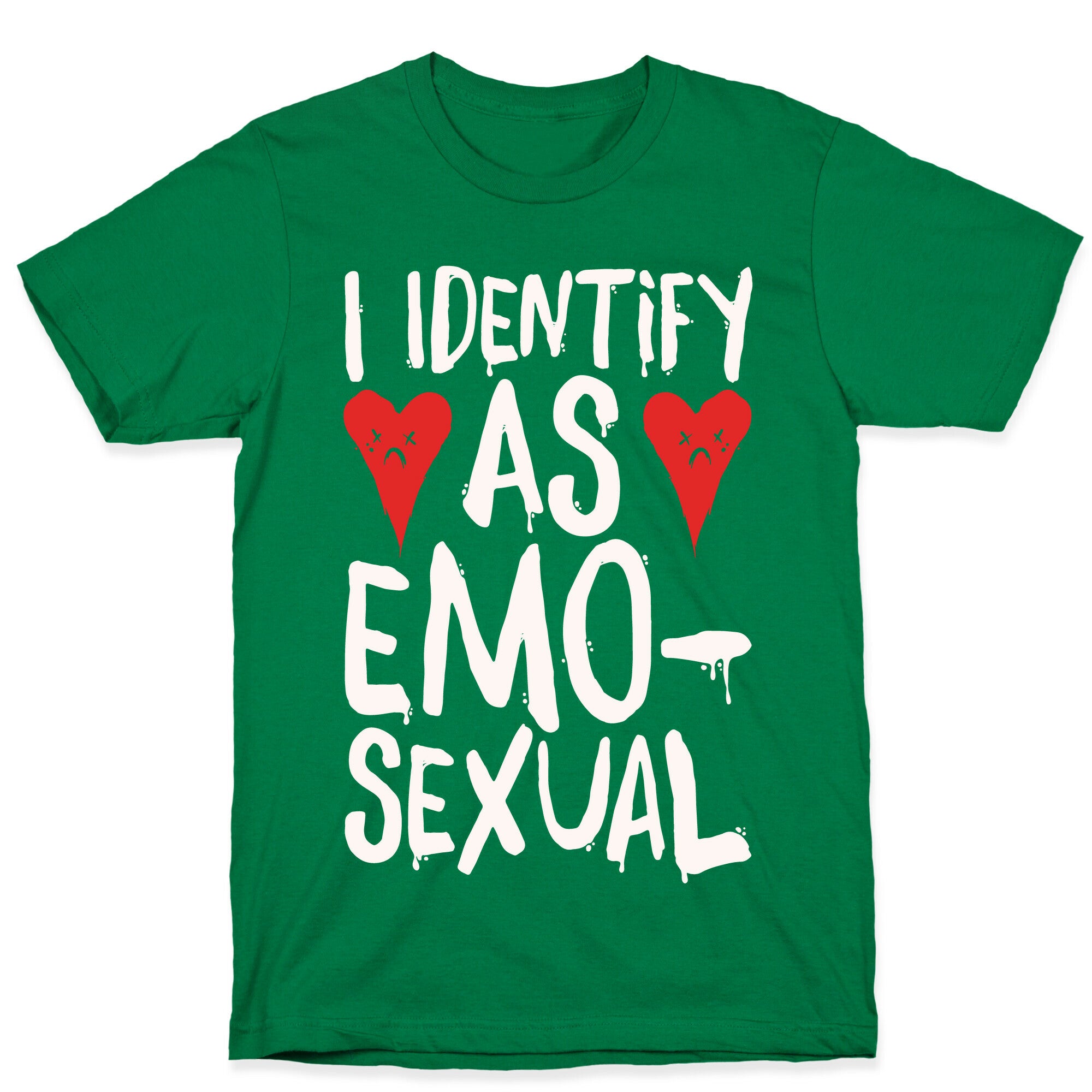 I Identify as Emo-sexual Parody White Print T-Shirt