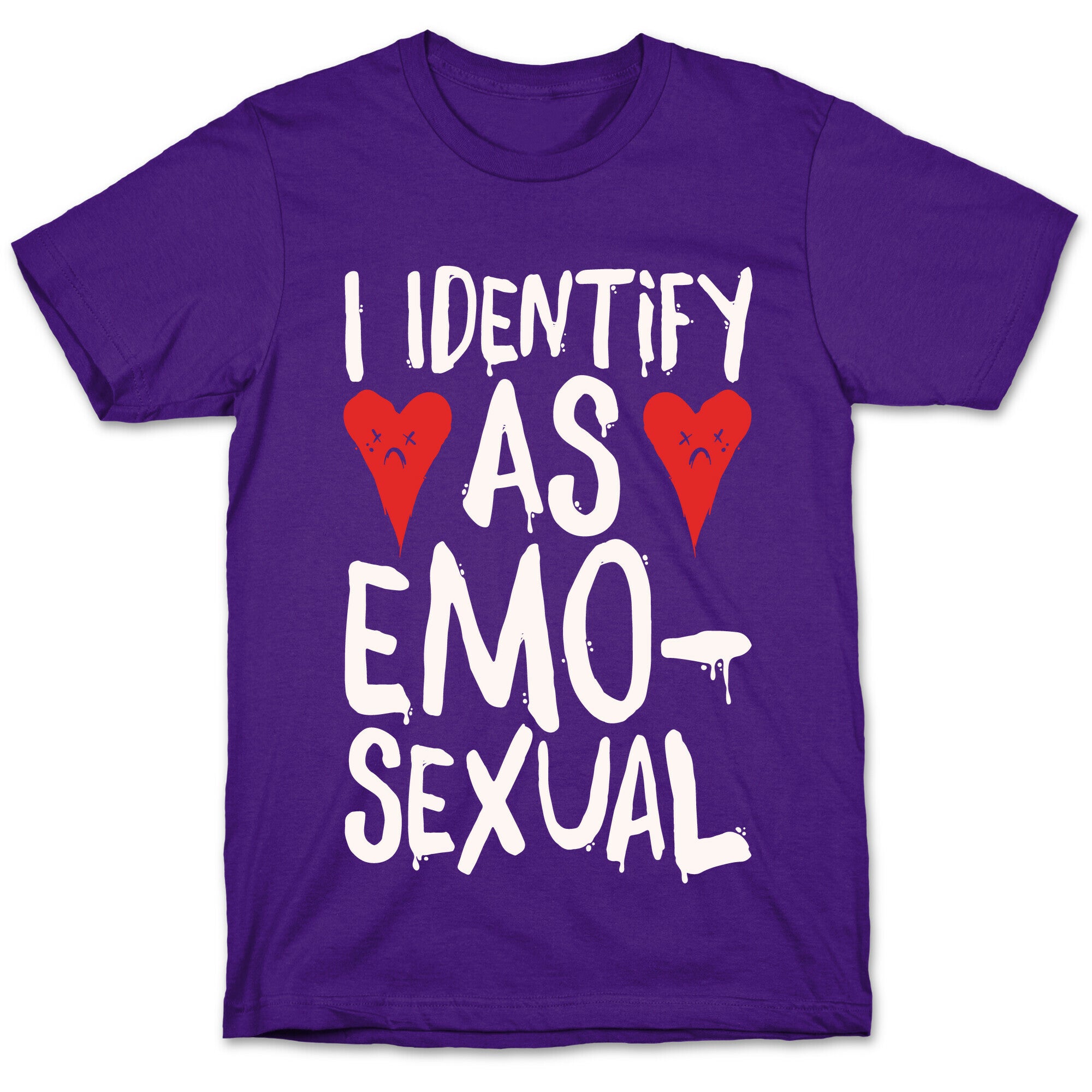 I Identify as Emo-sexual Parody White Print T-Shirt