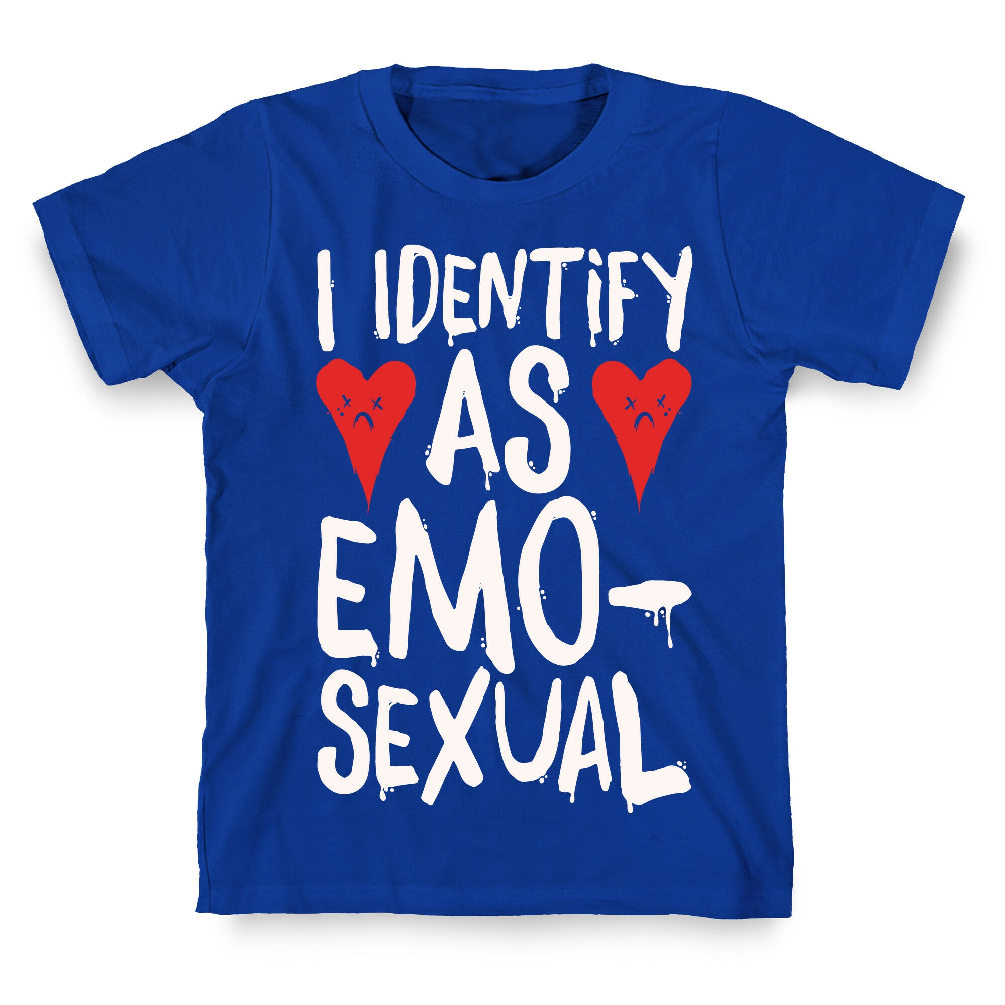 I Identify as Emo-sexual Parody White Print T-Shirt