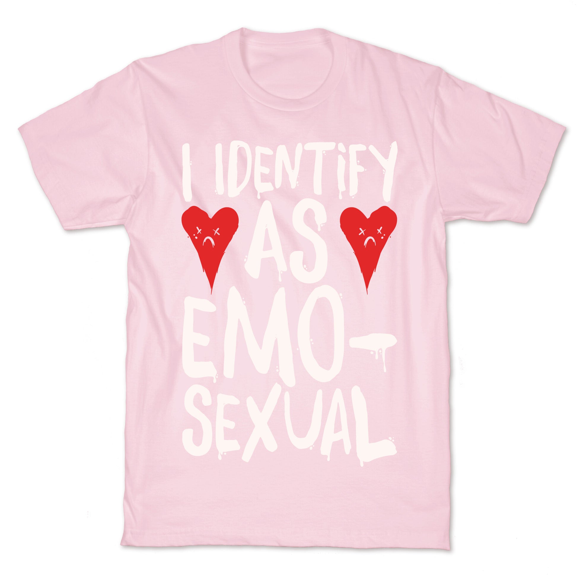 I Identify as Emo-sexual Parody White Print T-Shirt