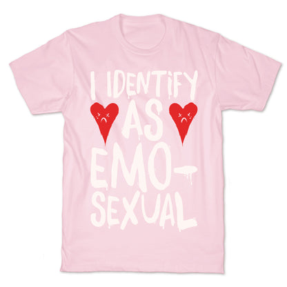 I Identify as Emo-sexual Parody White Print T-Shirt