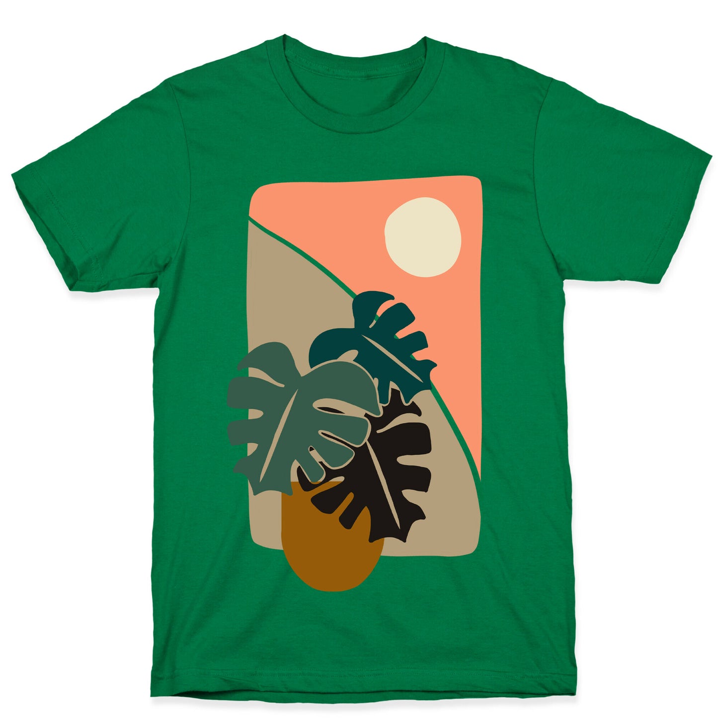 Minimalist Monstera Illustration T-Shirt