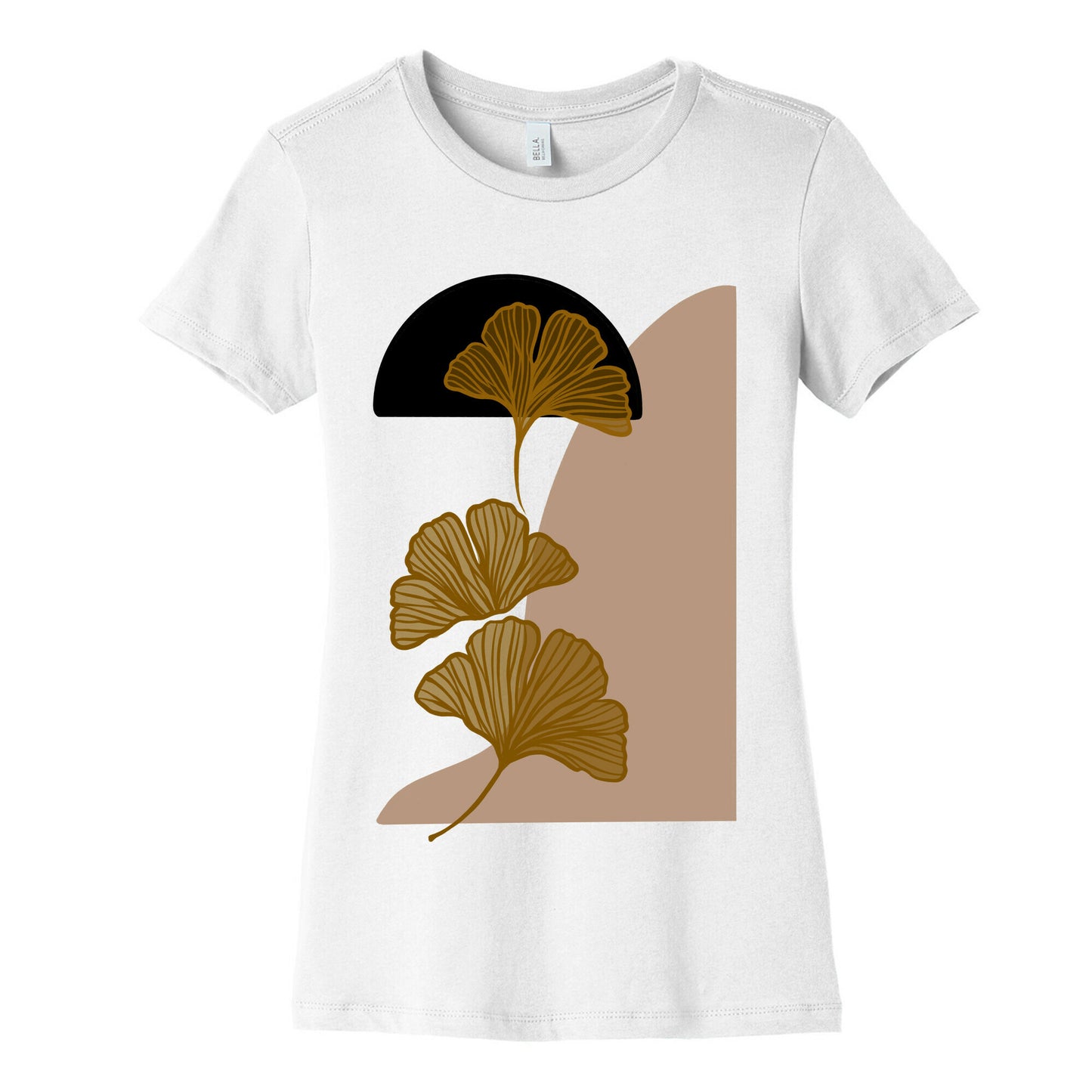 Minimalist Ginkgo Leaf Illustration Women's Cotton Tee