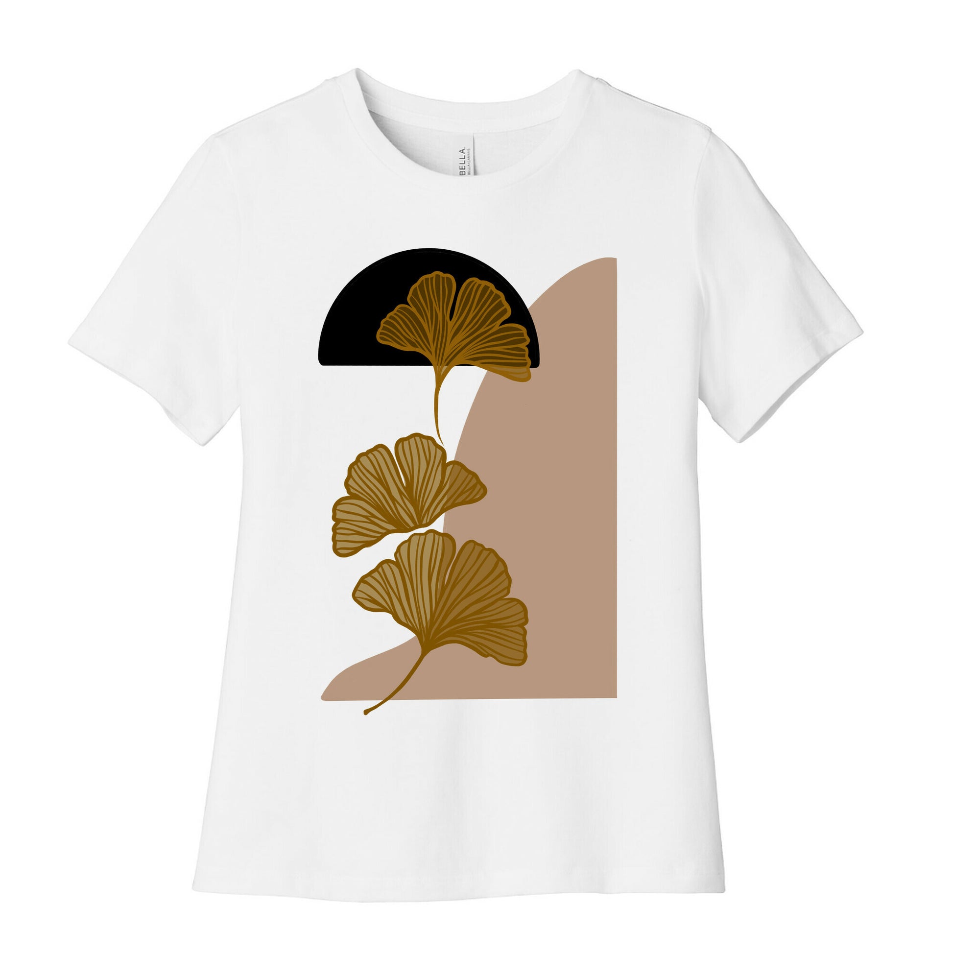 Minimalist Ginkgo Leaf Illustration Women's Cotton Tee