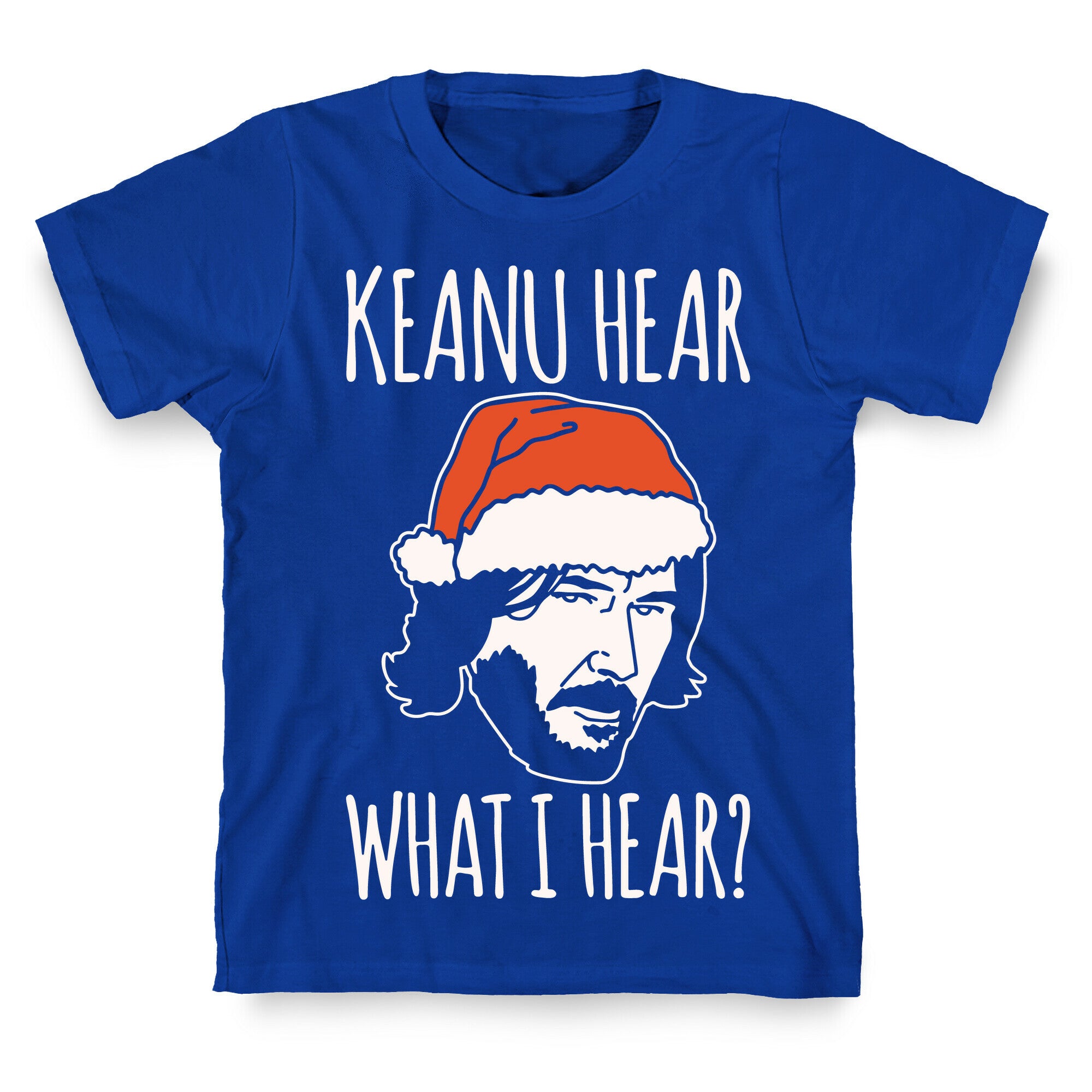 Keanu Hear What I Hear Parody White Print T-Shirt