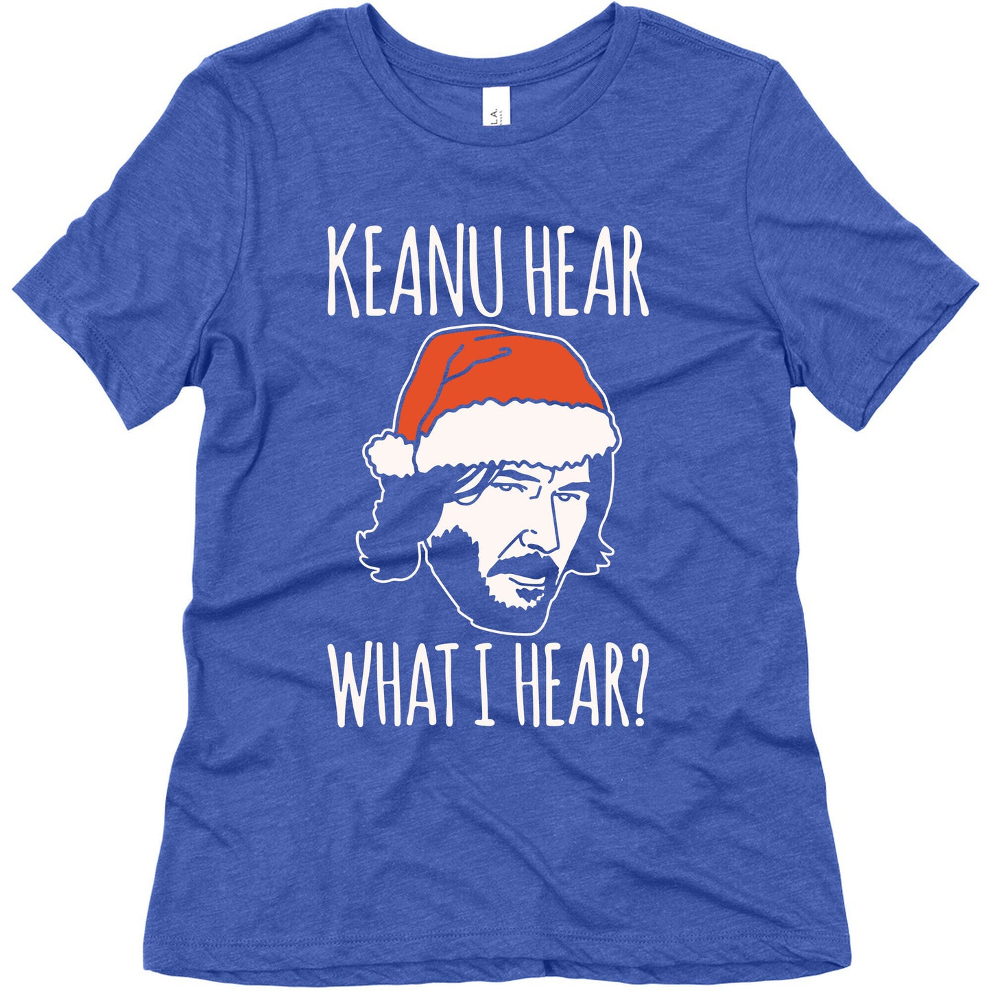 Keanu Hear What I Hear Parody White Print Women's Triblend Tee