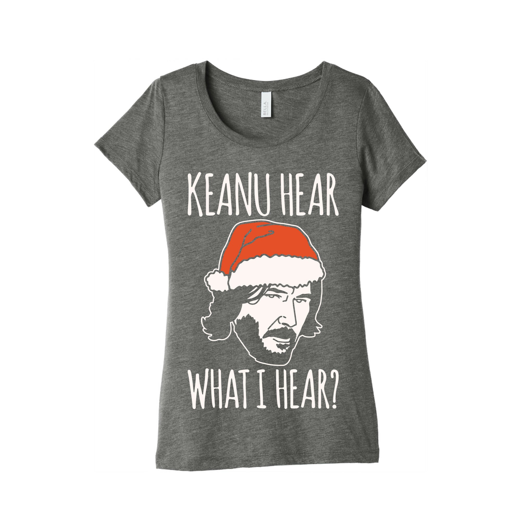 Keanu Hear What I Hear Parody White Print Women's Triblend Tee