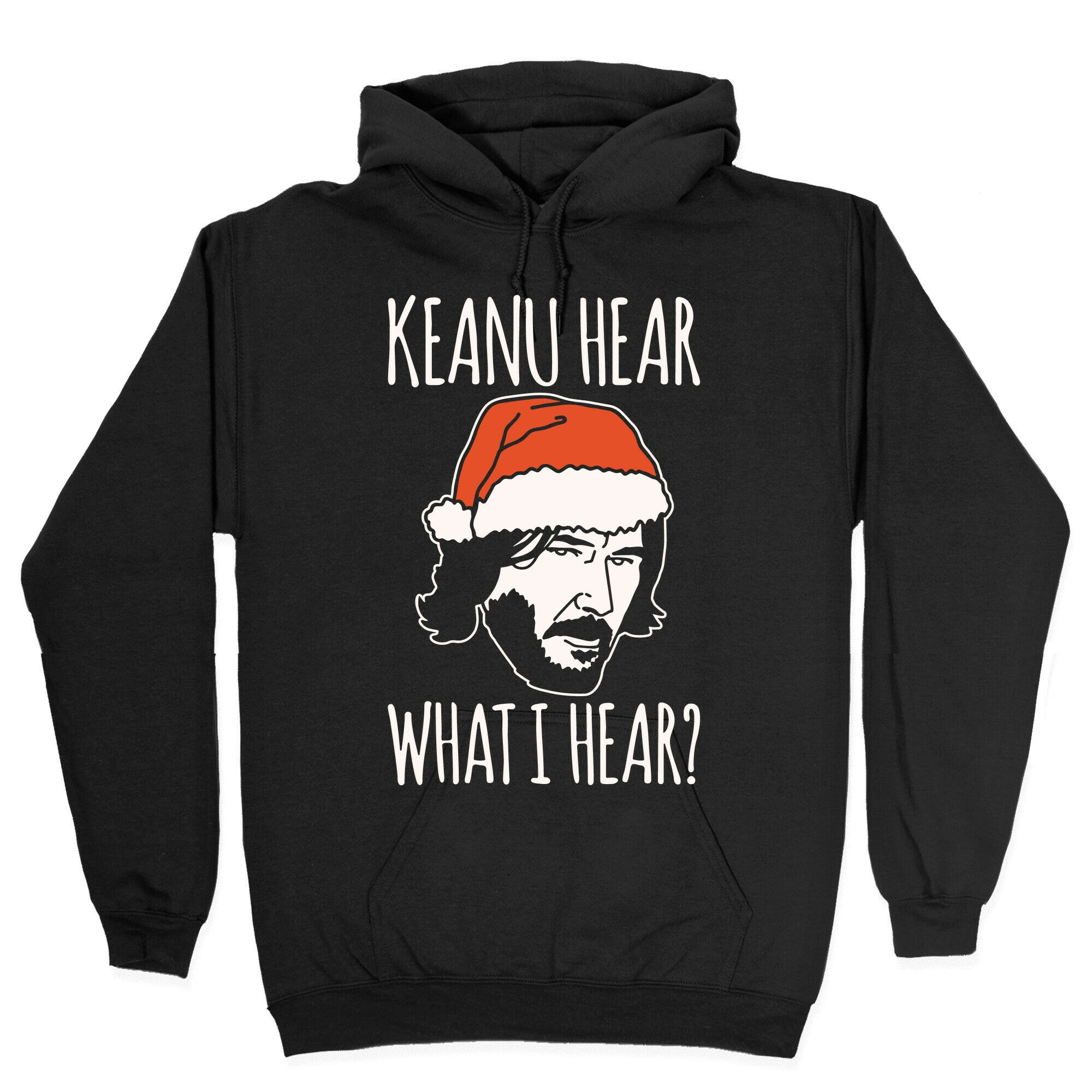 Keanu Hear What I Hear Parody White Print Hoodie