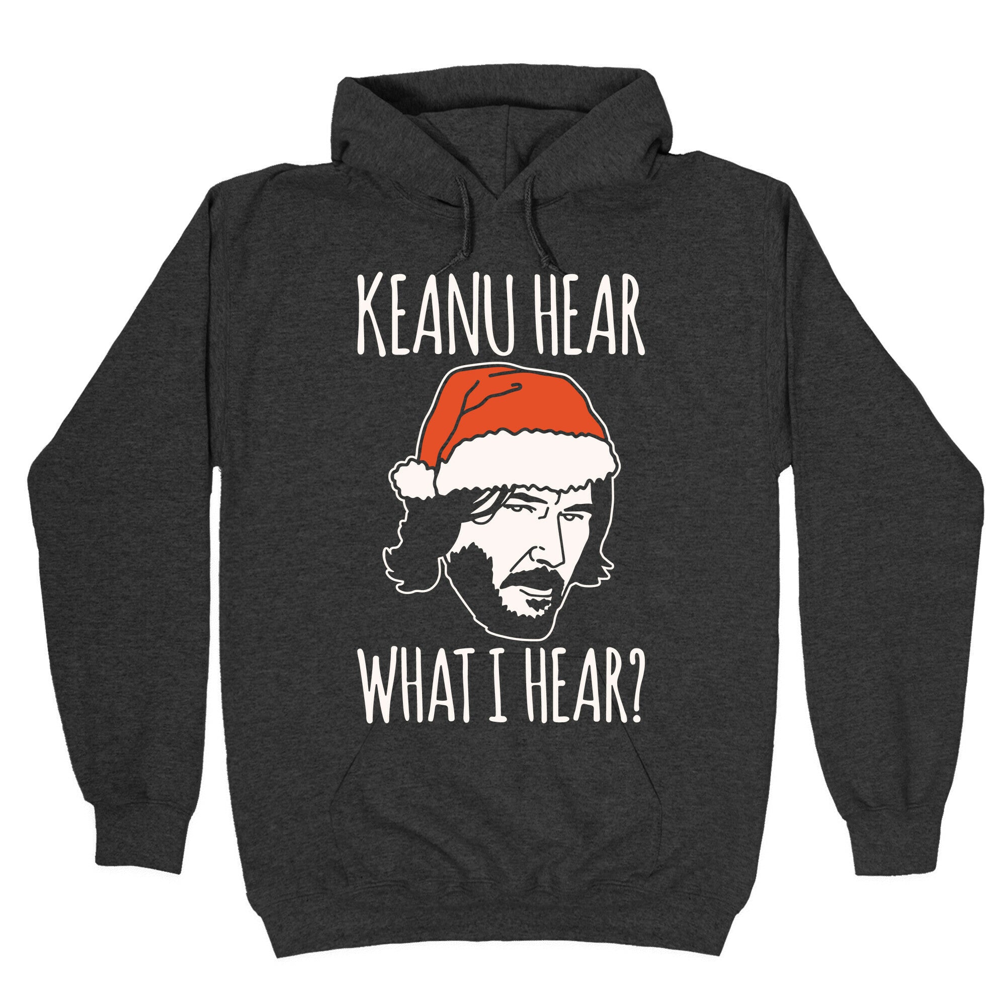 Keanu Hear What I Hear Parody White Print Hoodie