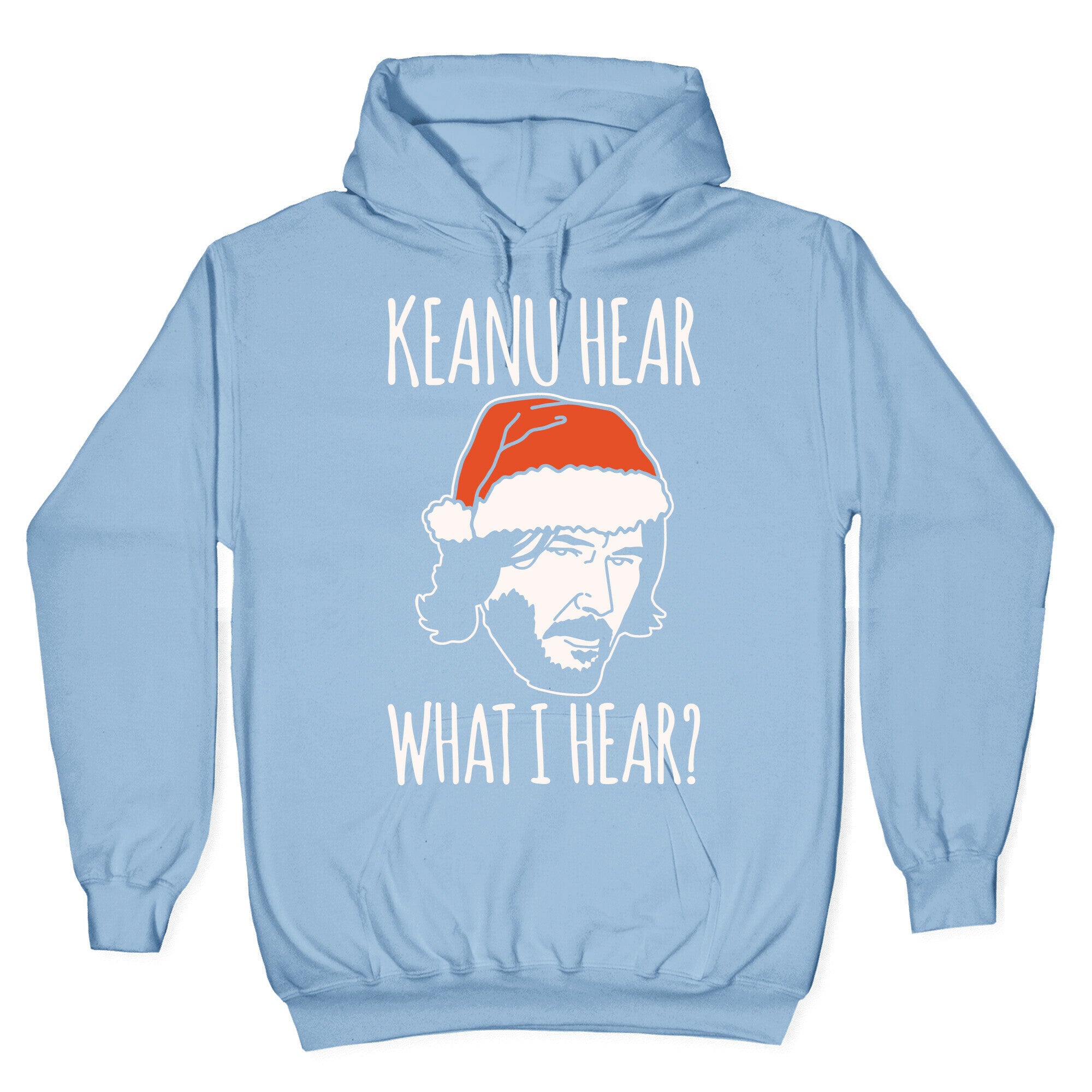 Keanu Hear What I Hear Parody White Print Hoodie