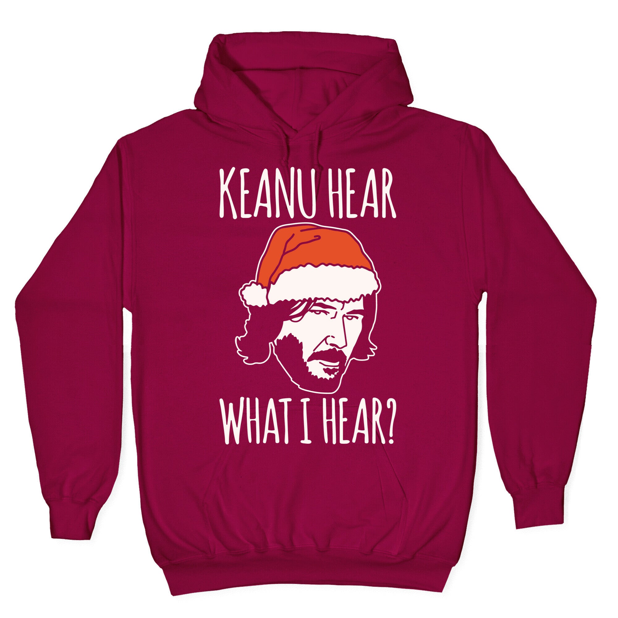 Keanu Hear What I Hear Parody White Print Hoodie