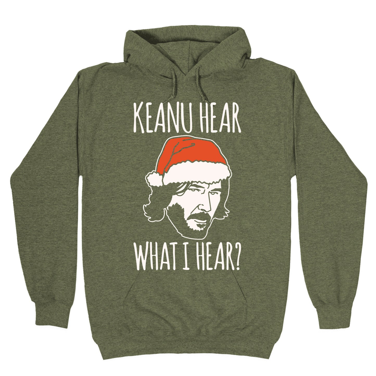 Keanu Hear What I Hear Parody White Print Hoodie