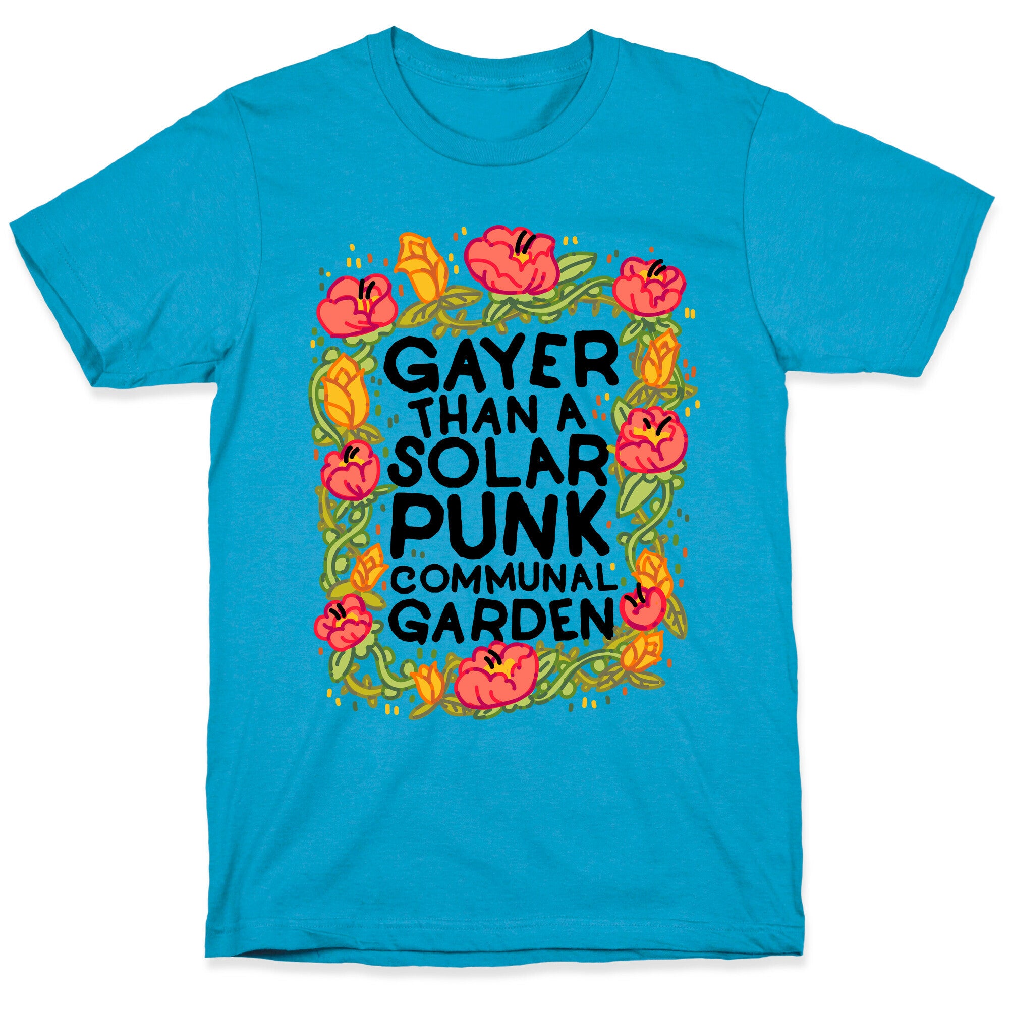 Gayer Than a Solar Punk Communal Garden Unisex Triblend Tee