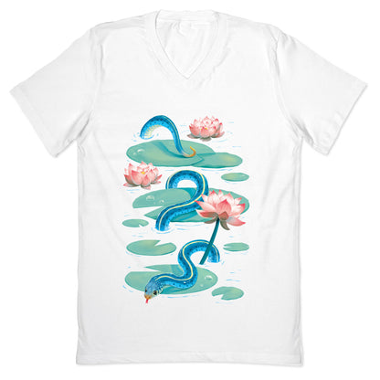 Garter Among Lily Pads V-Neck