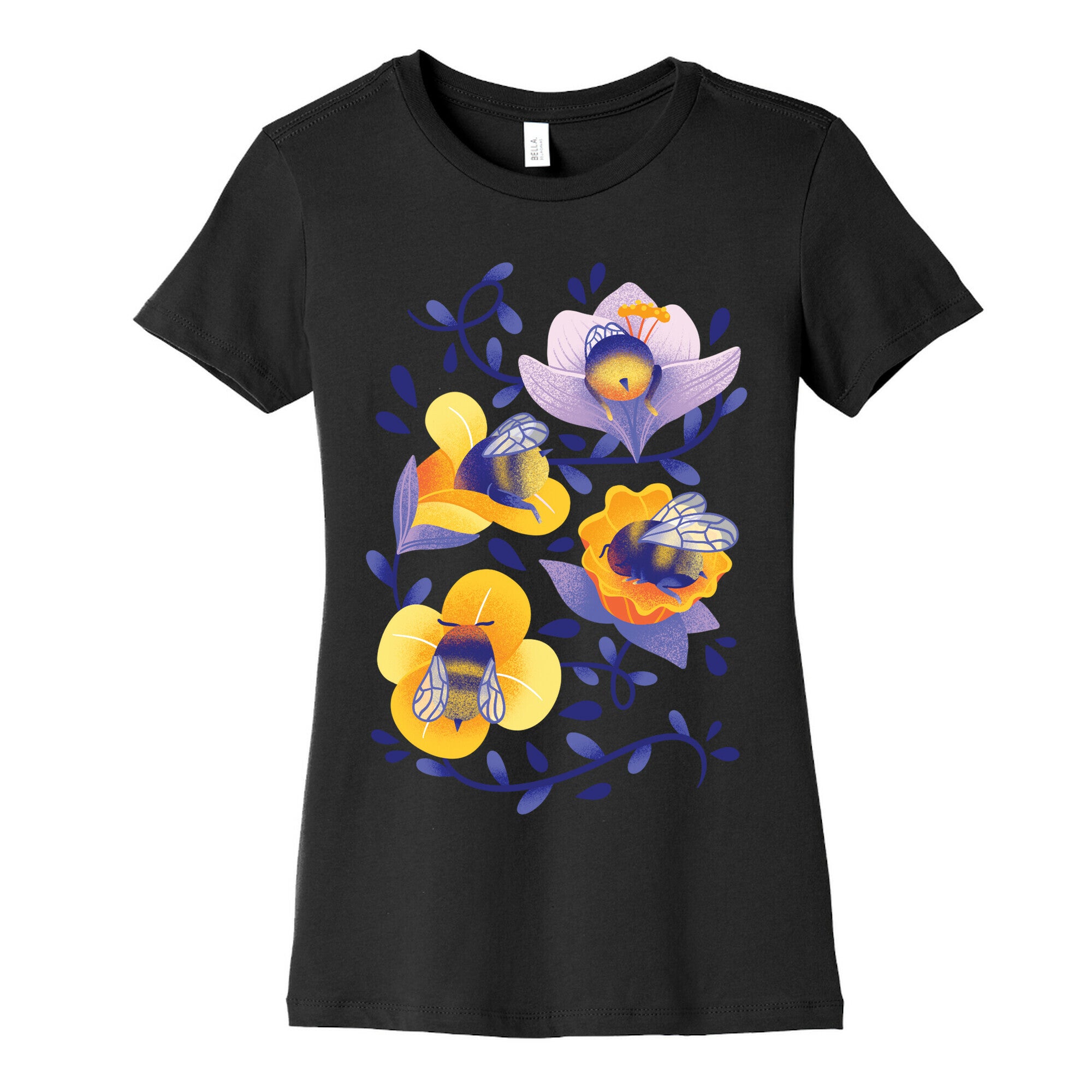 Sleepy Bumble Bee Butts Floral Women's Cotton Tee