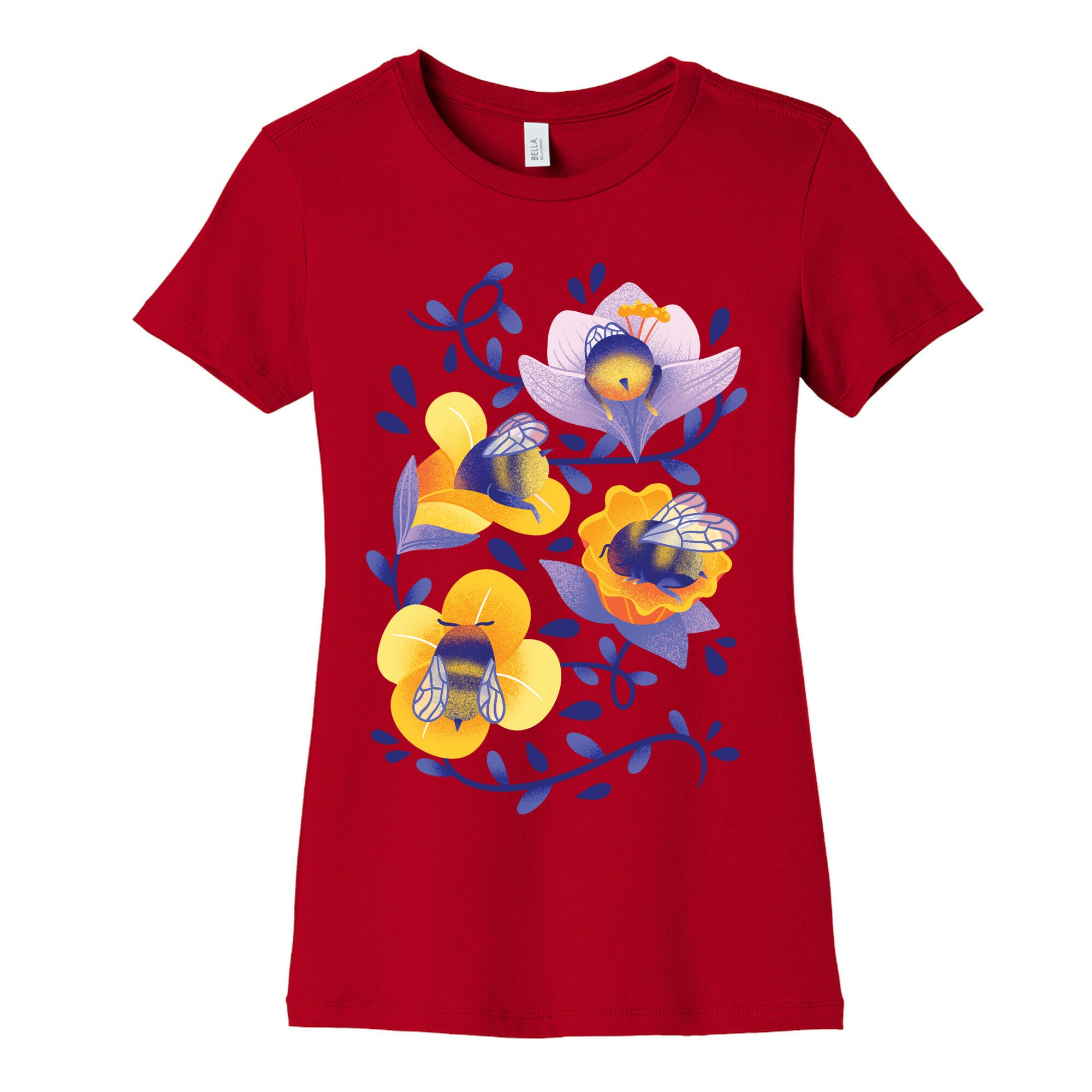 Sleepy Bumble Bee Butts Floral Women's Cotton Tee