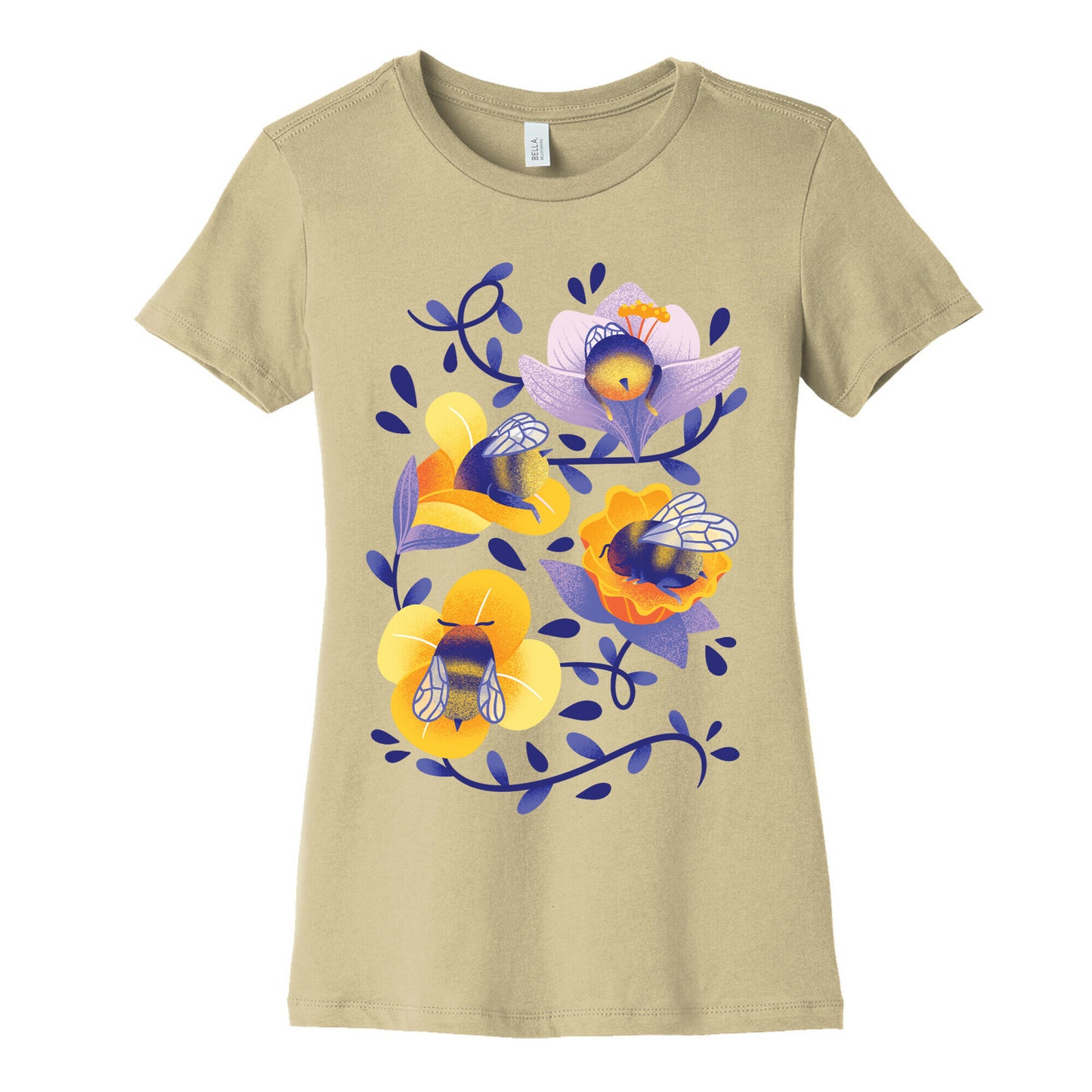 Sleepy Bumble Bee Butts Floral Women's Cotton Tee