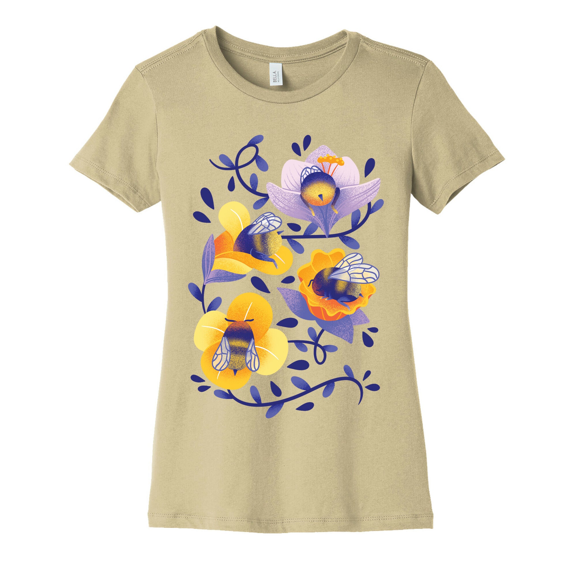 Sleepy Bumble Bee Butts Floral Women's Cotton Tee