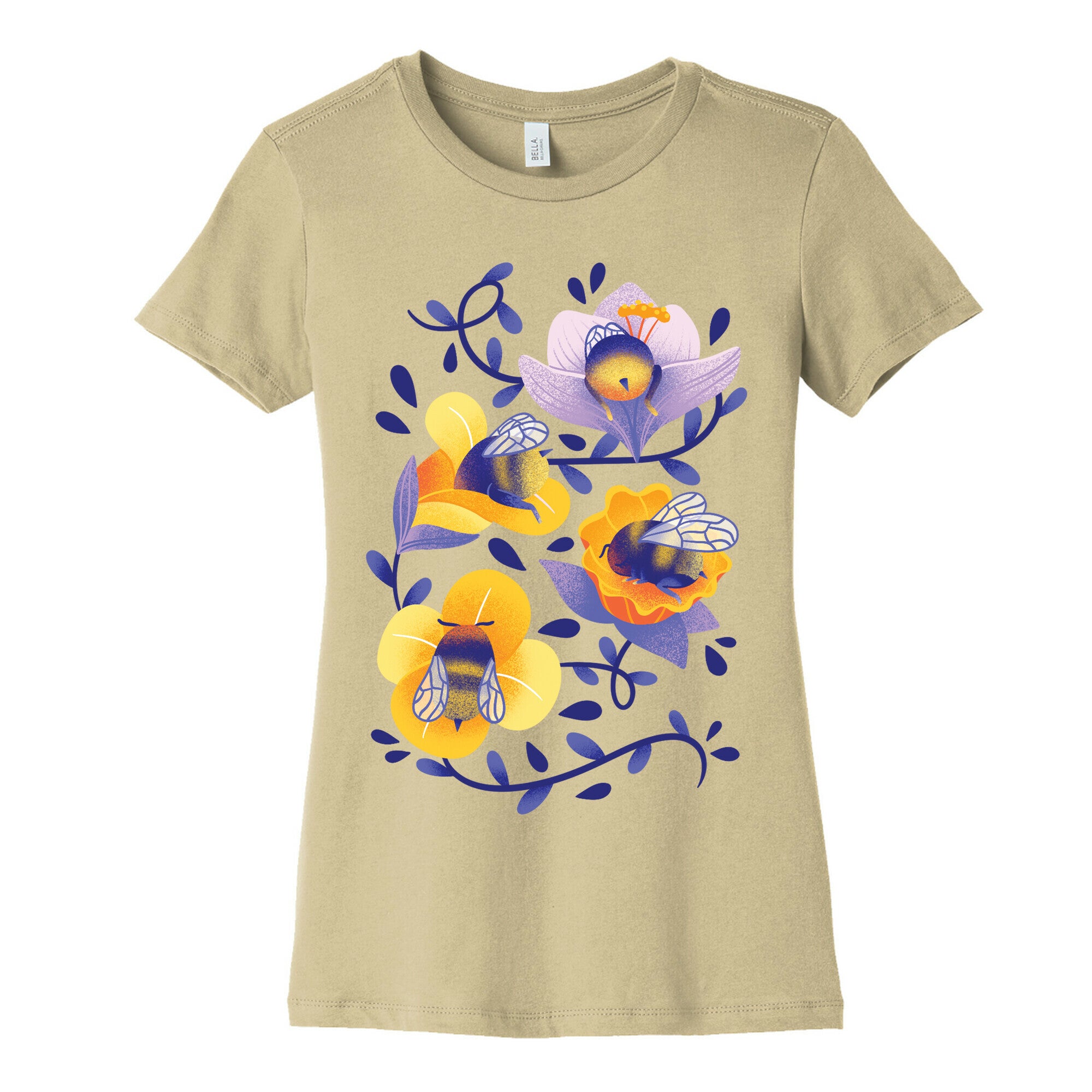 Sleepy Bumble Bee Butts Floral Women's Cotton Tee