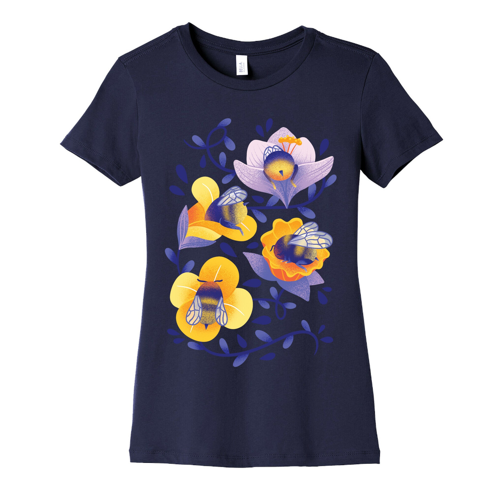 Sleepy Bumble Bee Butts Floral Women's Cotton Tee