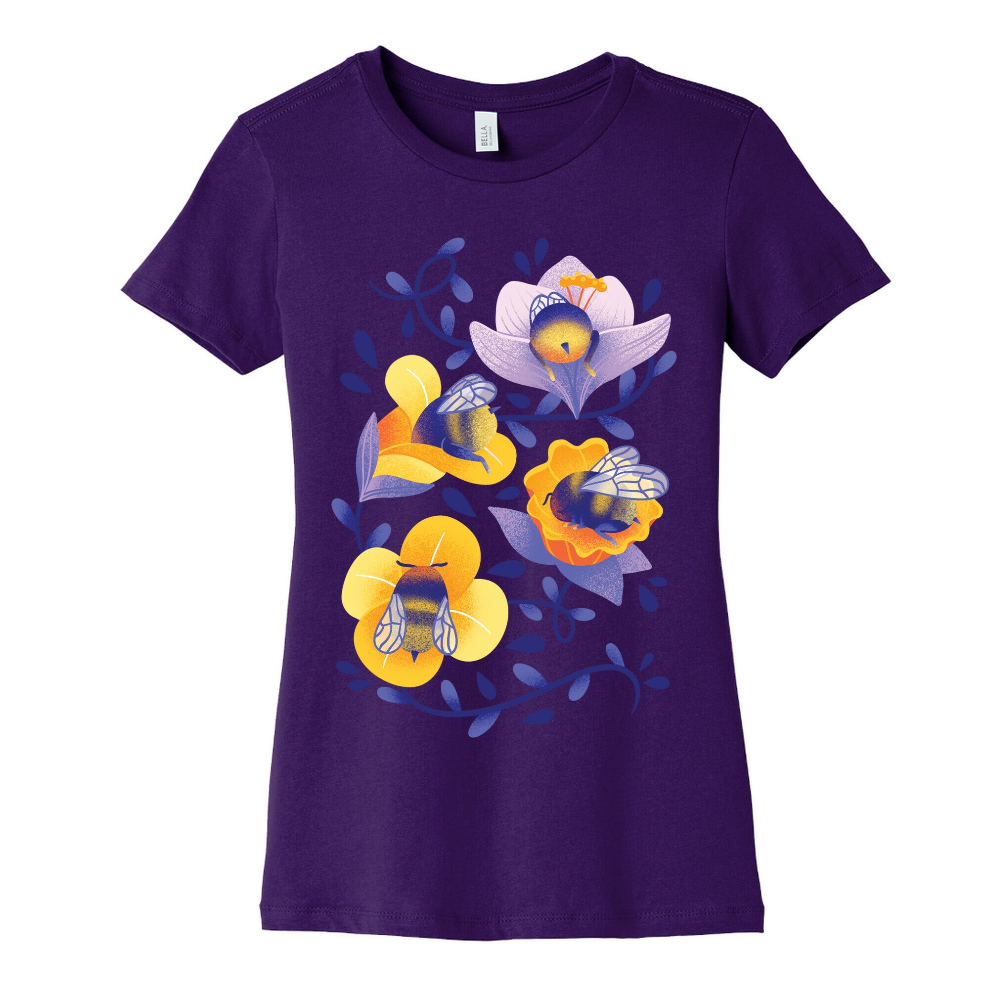Sleepy Bumble Bee Butts Floral Women's Cotton Tee
