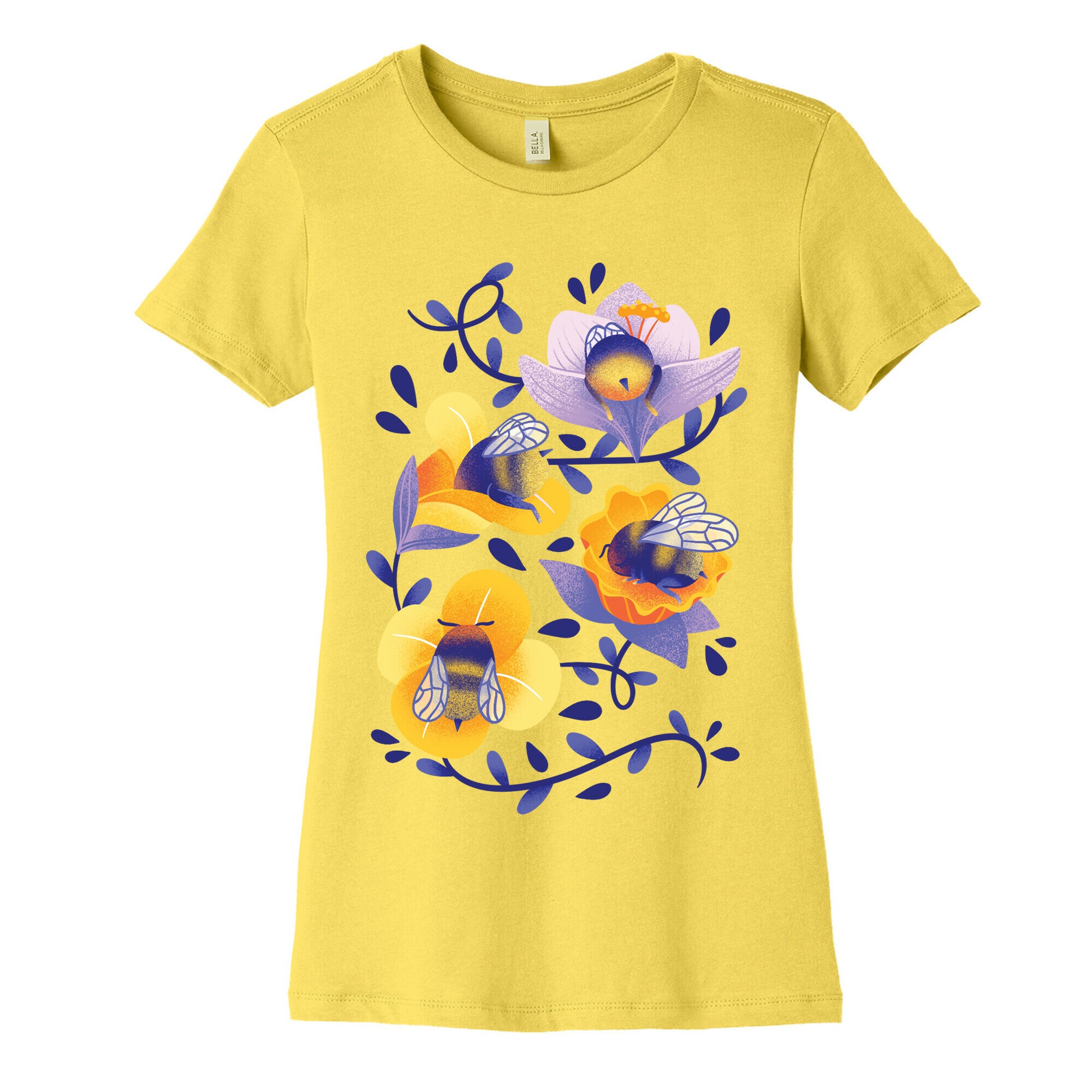 Sleepy Bumble Bee Butts Floral Women's Cotton Tee