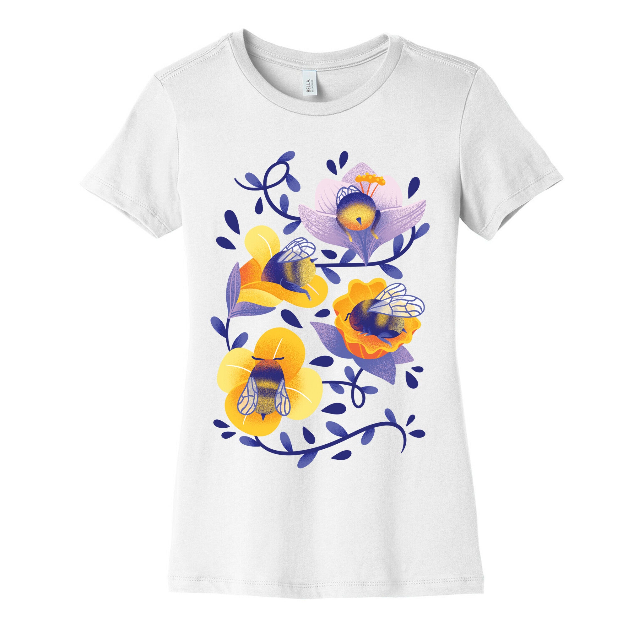 Sleepy Bumble Bee Butts Floral Women's Cotton Tee