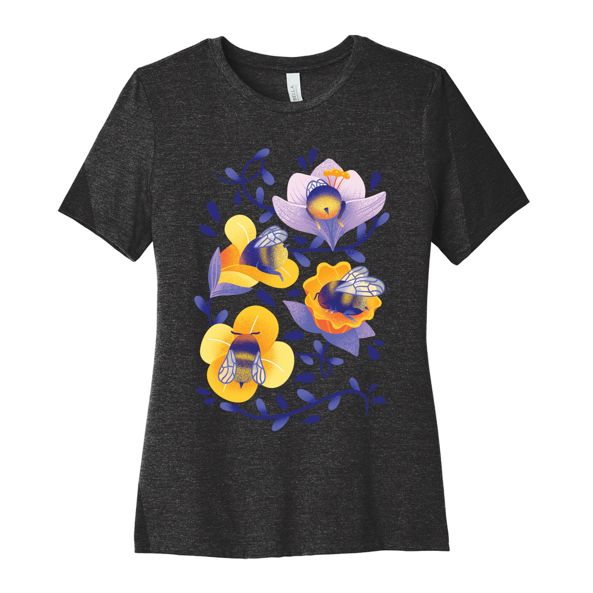 Sleepy Bumble Bee Butts Floral Women's Cotton Tee