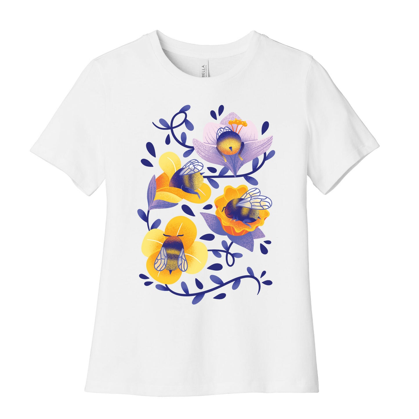 Sleepy Bumble Bee Butts Floral Women's Cotton Tee