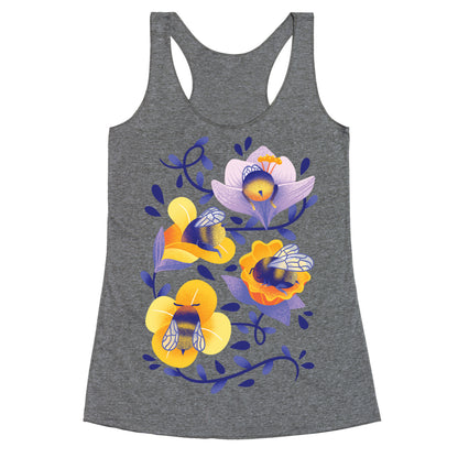 Sleepy Bumble Bee Butts Floral Racerback Tank