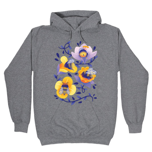 Sleepy Bumble Bee Butts Floral Hoodie