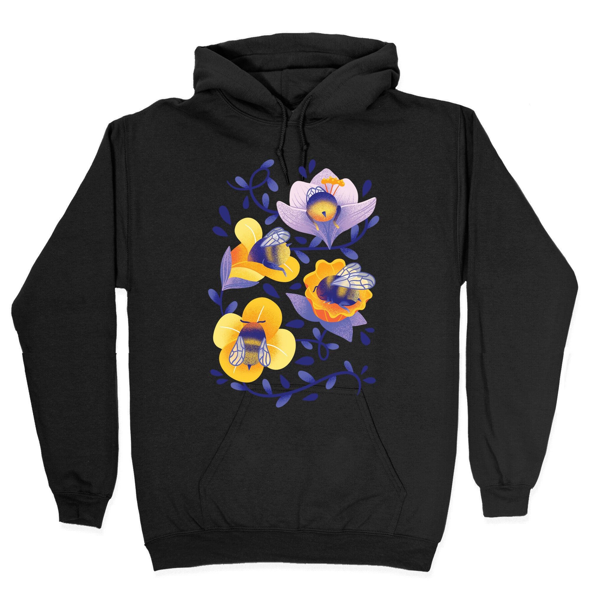 Sleepy Bumble Bee Butts Floral Hoodie