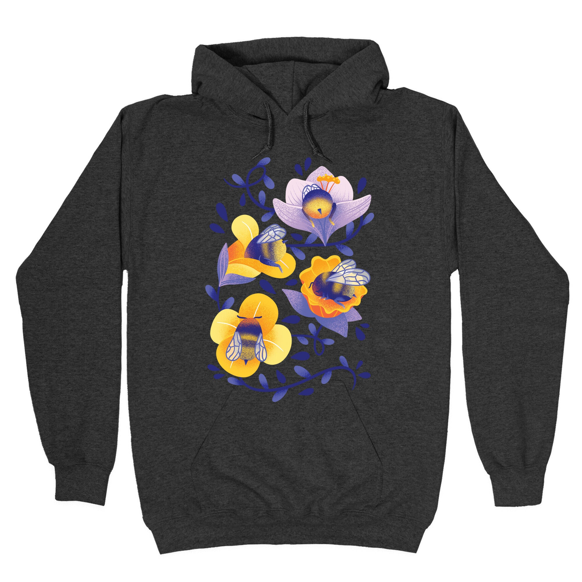 Sleepy Bumble Bee Butts Floral Hoodie
