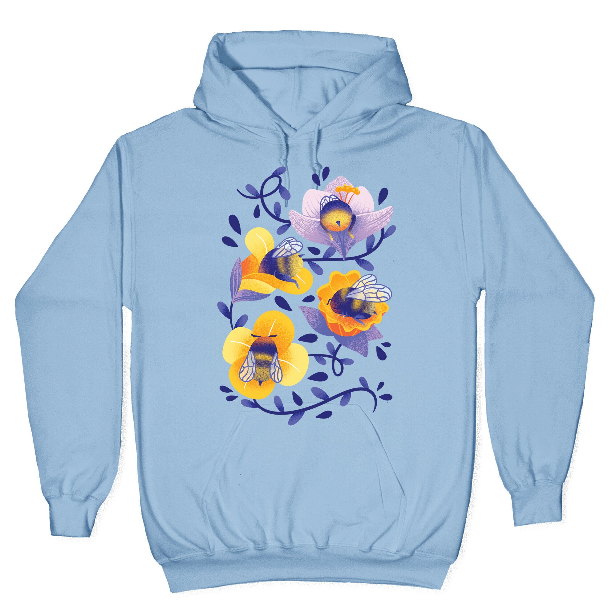 Sleepy Bumble Bee Butts Floral Hoodie