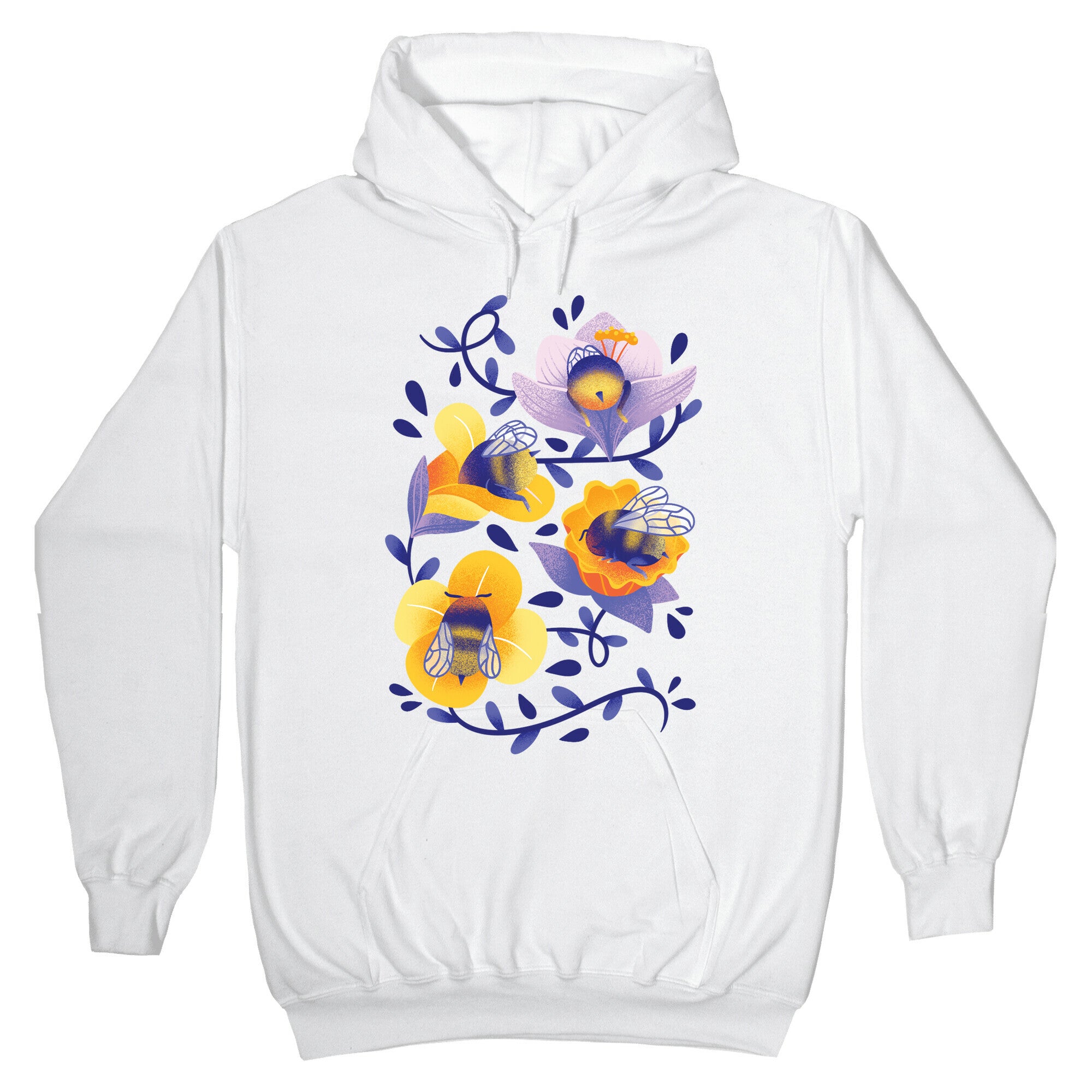 Sleepy Bumble Bee Butts Floral Hoodie