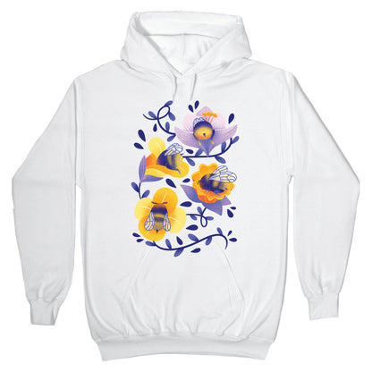 Sleepy Bumble Bee Butts Floral Hoodie