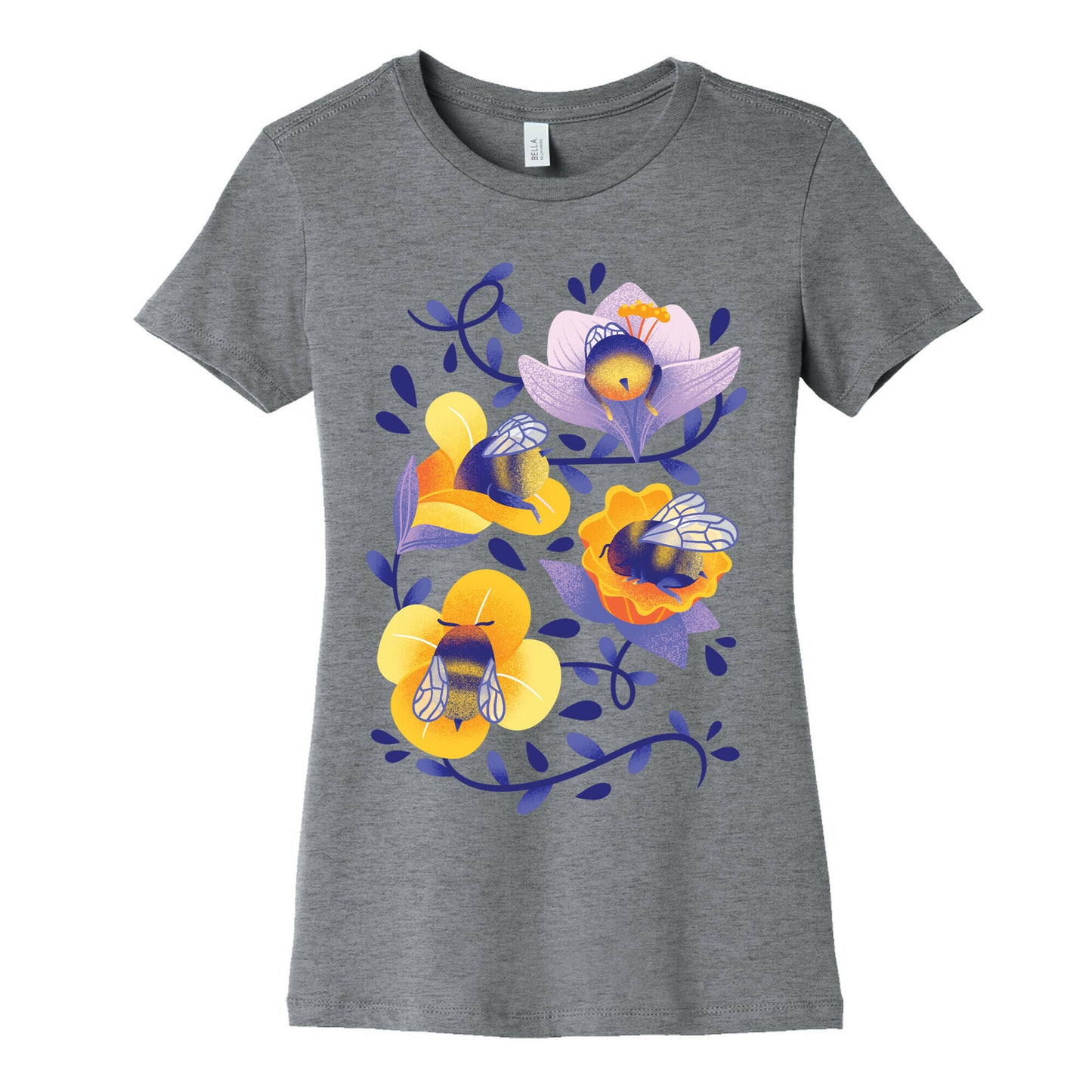 Sleepy Bumble Bee Butts Floral Women's Cotton Tee