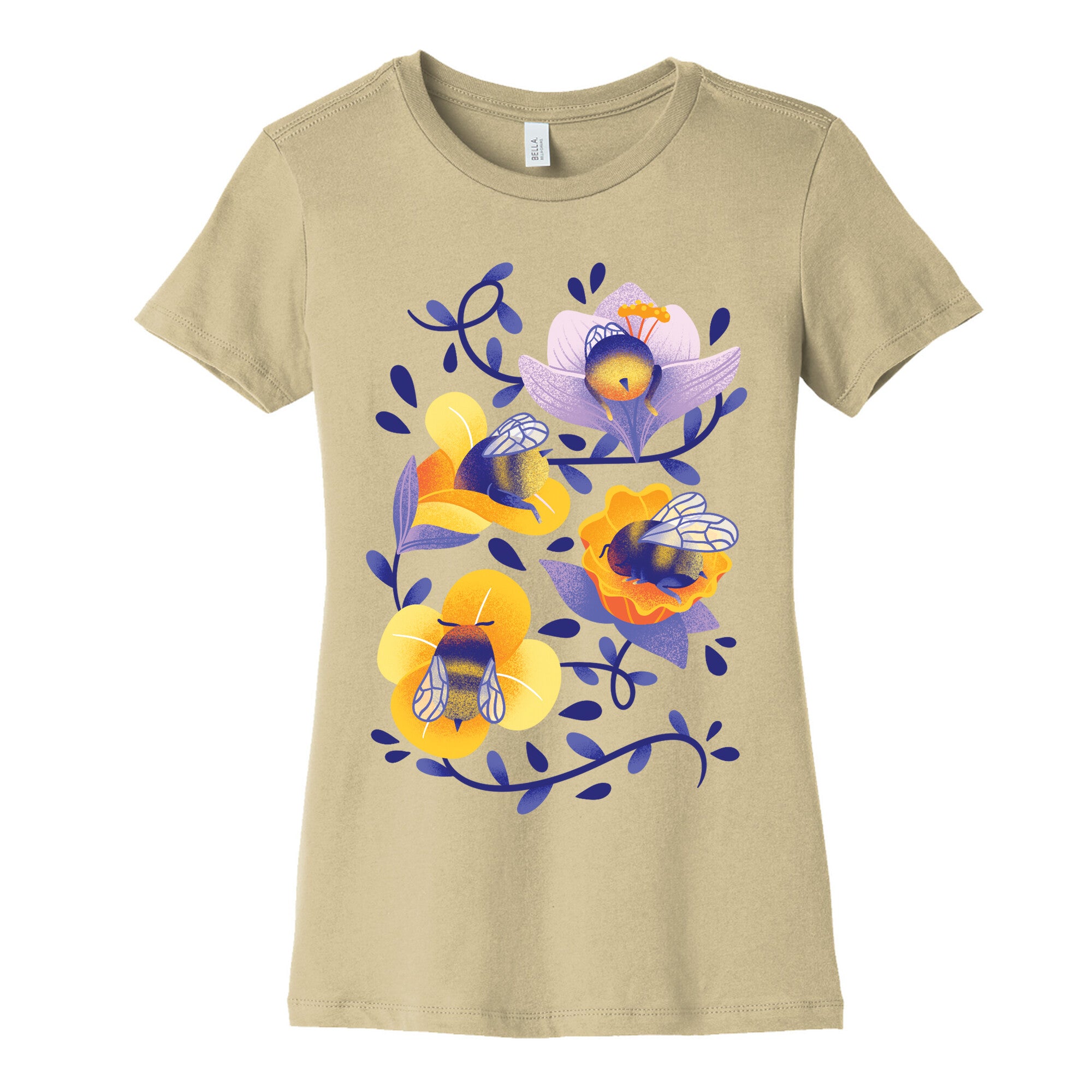 Sleepy Bumble Bee Butts Floral Women's Cotton Tee