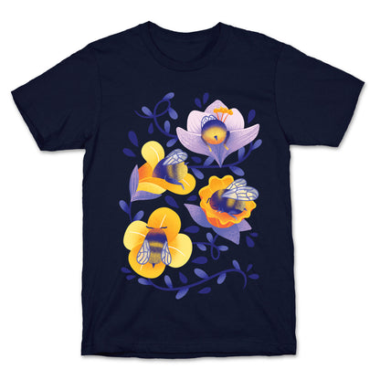 Sleepy Bumble Bee Butts Floral T-Shirt