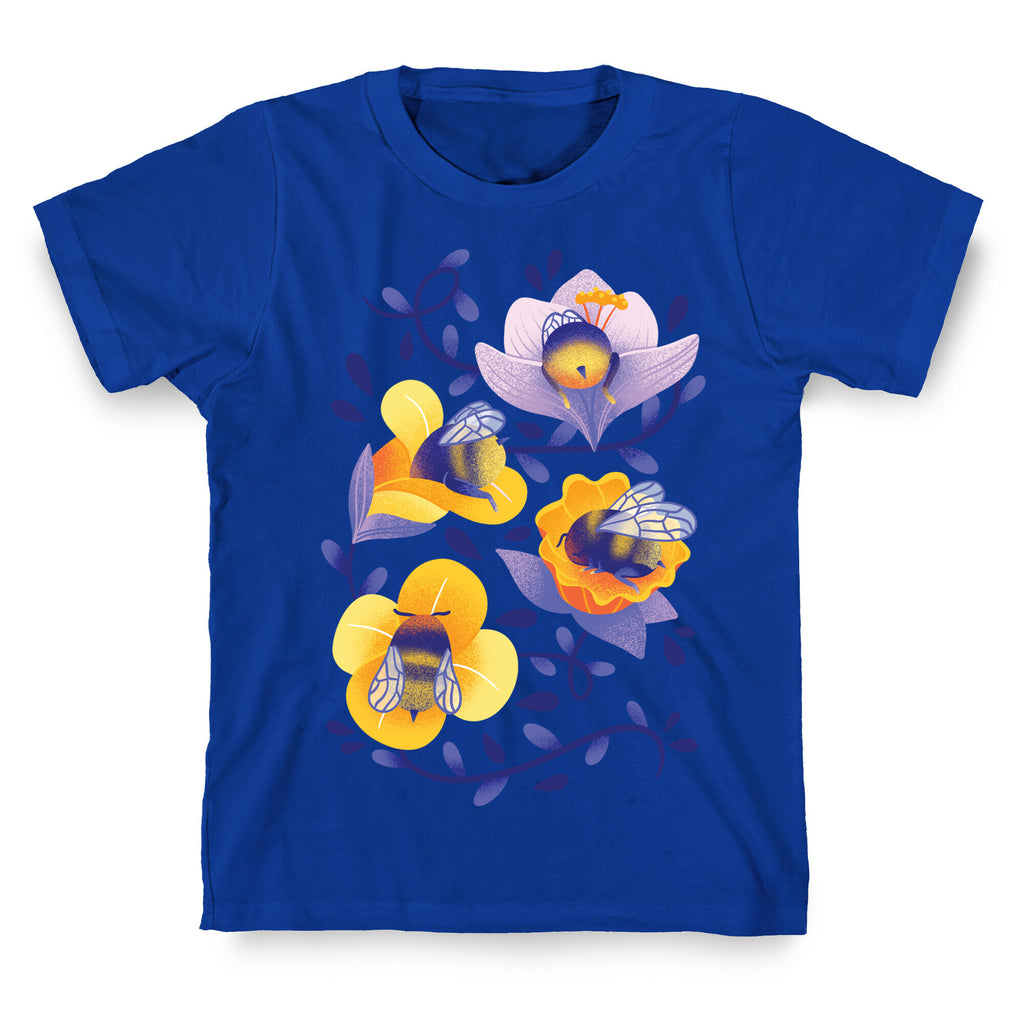 Sleepy Bumble Bee Butts Floral T-Shirt