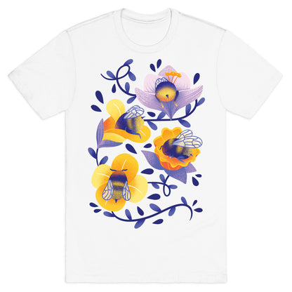 Sleepy Bumble Bee Butts Floral T-Shirt