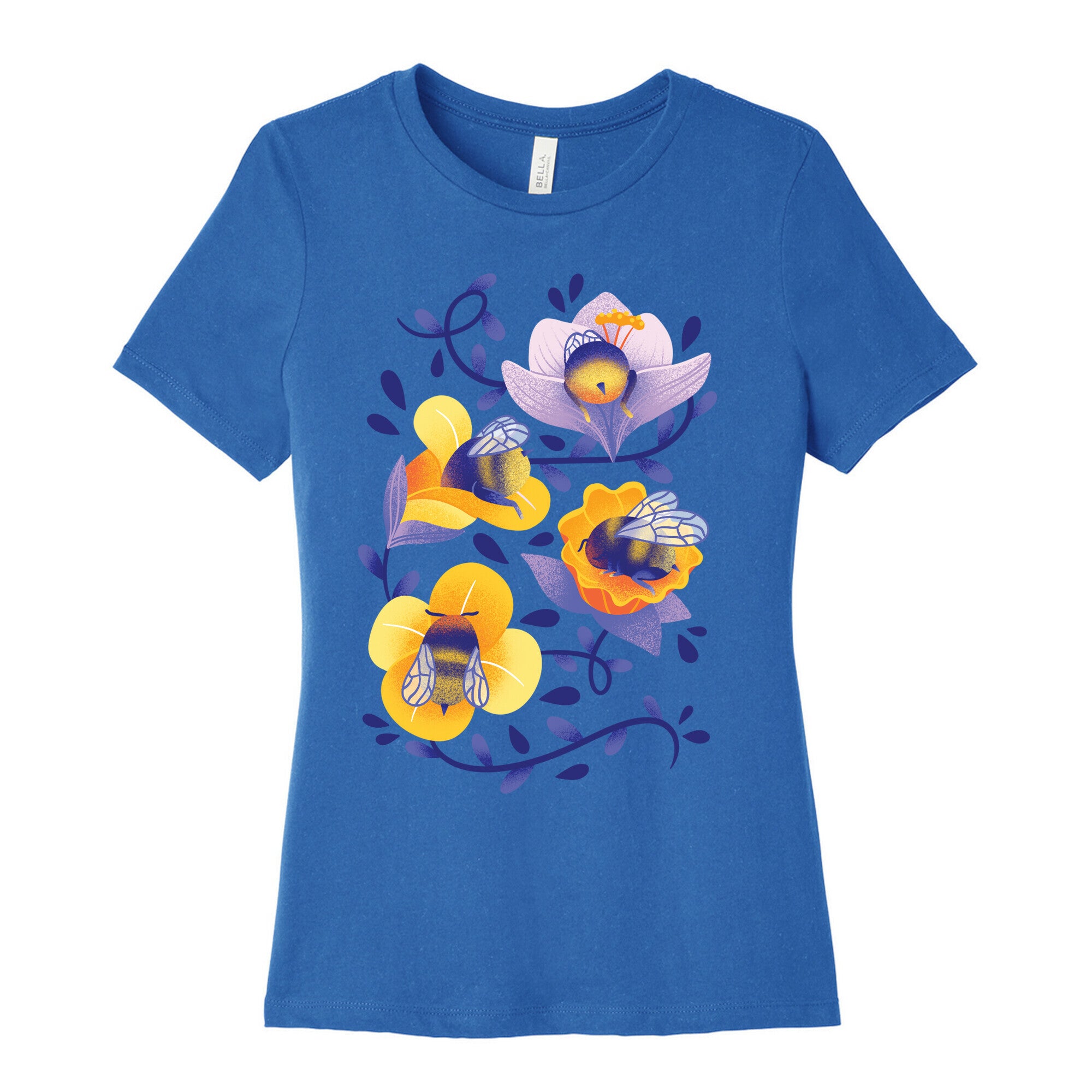 Sleepy Bumble Bee Butts Floral Women's Cotton Tee