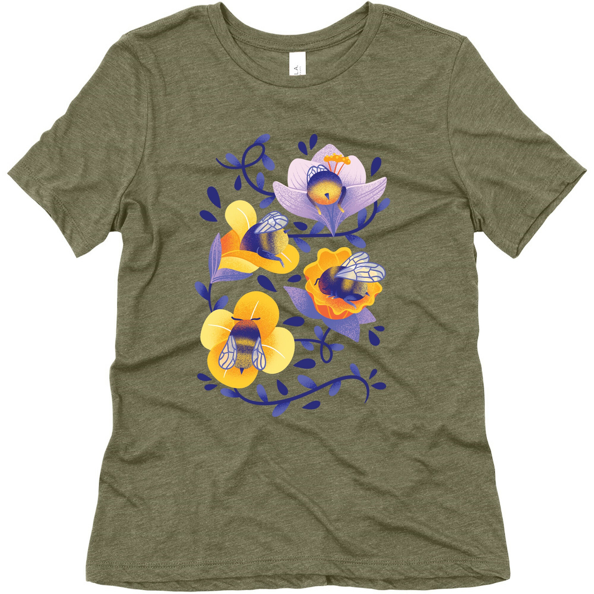Sleepy Bumble Bee Butts Floral Women's Triblend Tee