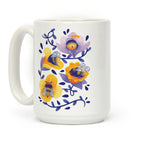 Sleepy Bumble Bee Butts Floral Coffee Mug